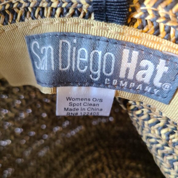 WOMEN'S CONTRASTING EDGE SUN BRIM HAT WITH BACK BOW AND UPF SUN PROTECTION - Picture 2 of 6